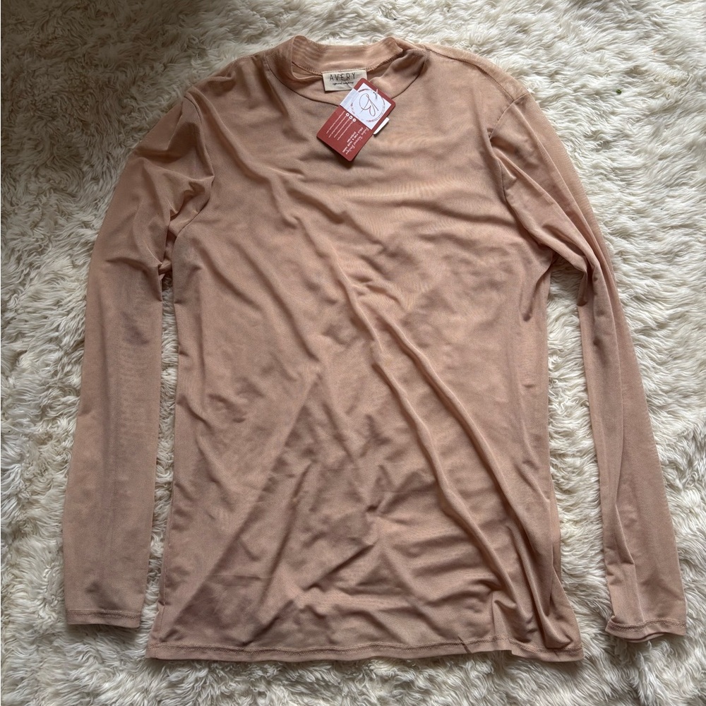 Avery Nude Long Sleeve Sheer Top